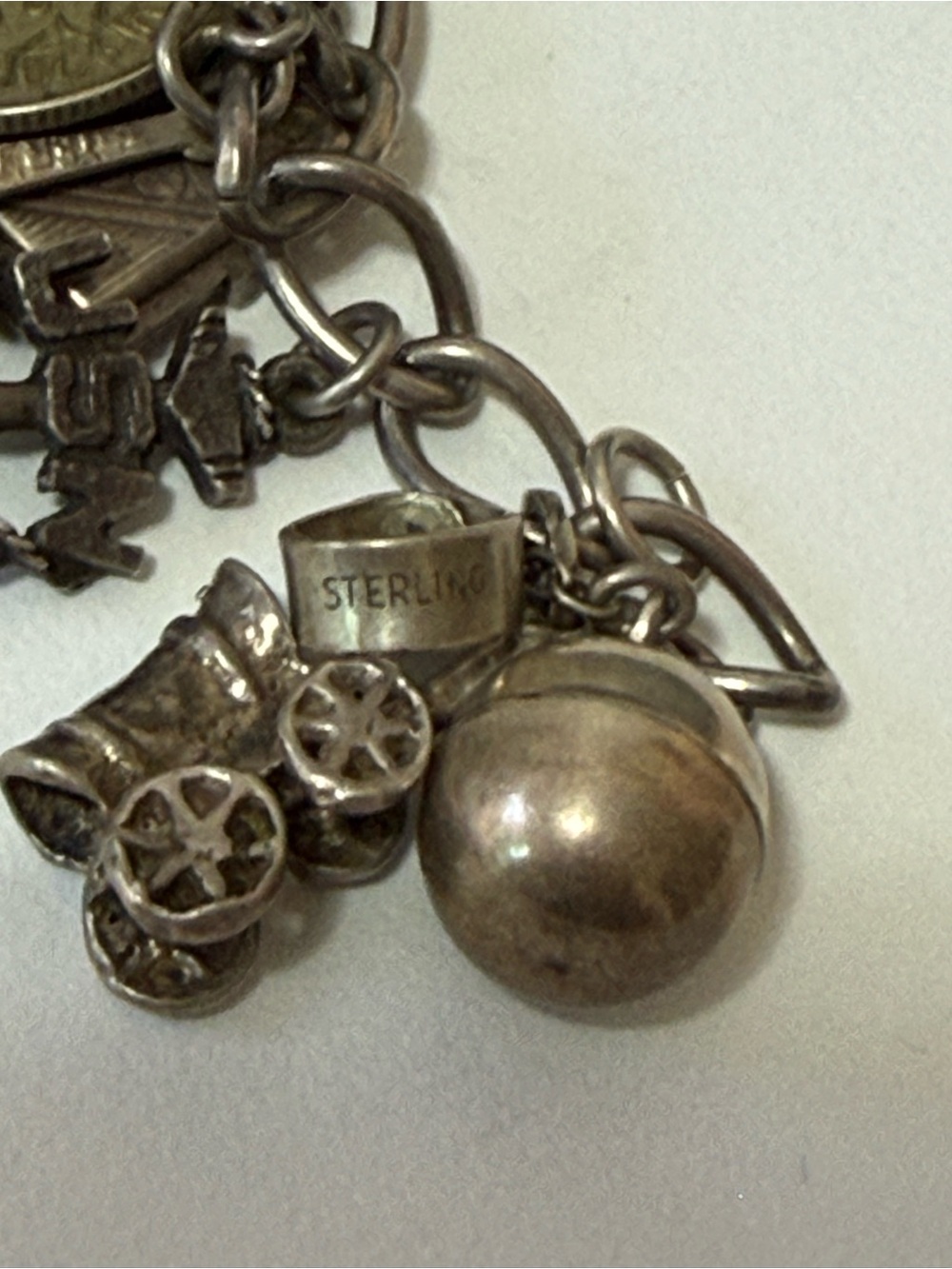 Vintage Sterling Silver Charm Bracelet with Assorted Charms - Picture 7 of 10